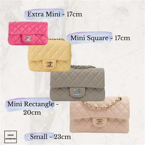 chanel classic flap sizes 2020|chanel bag size chart.